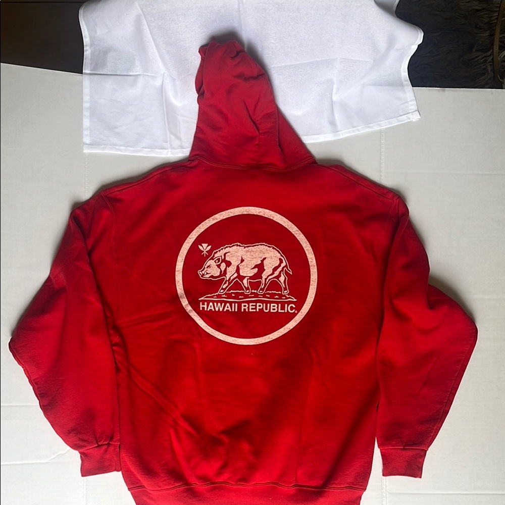 Hawaii Republic Red Pullover Sweater with Ribbed Cuffs size XL